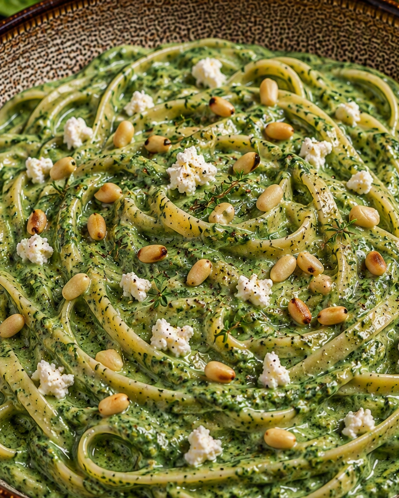 Tagliatelles aux œufs frais et sa sauce ricotta-épinards