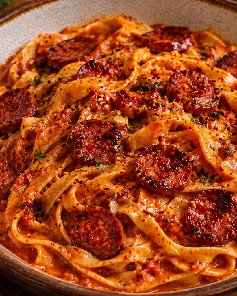 Tagliatelles et sa crème de chorizo 🌶