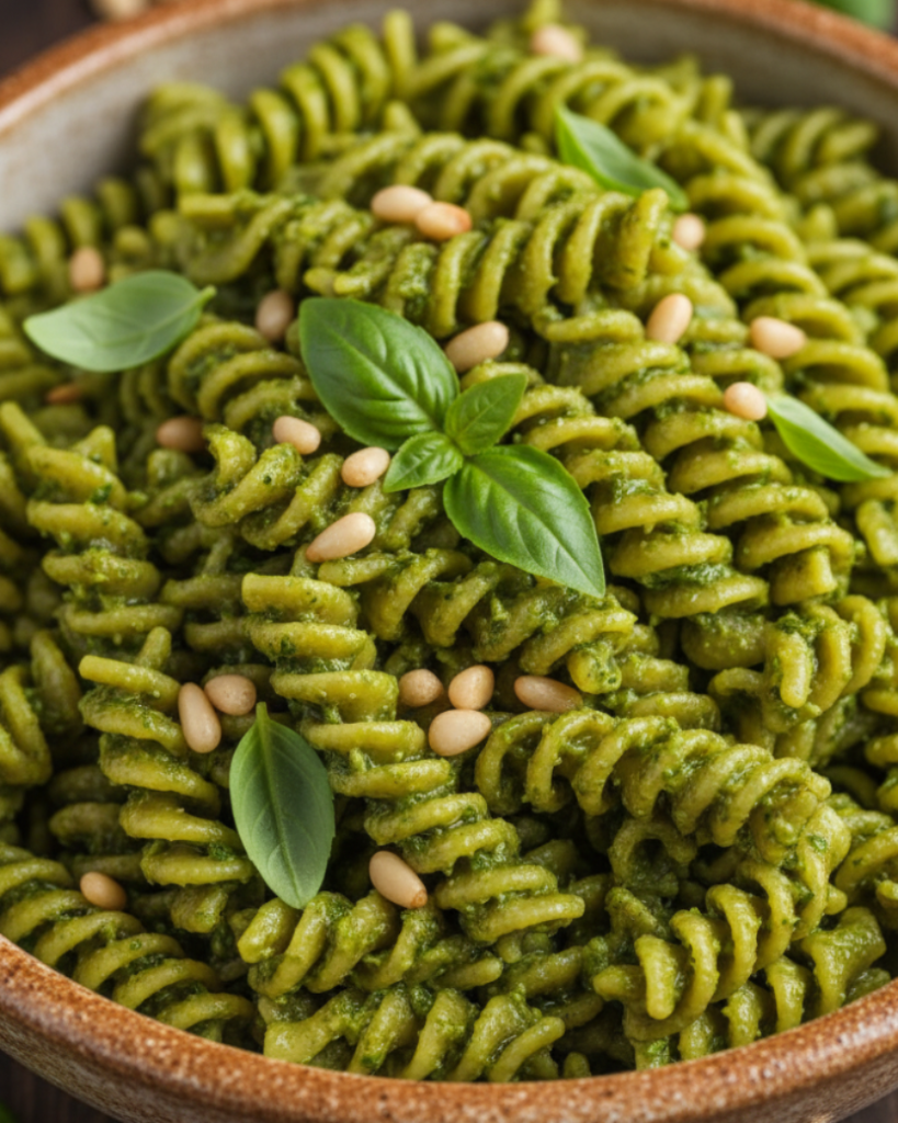 Fusilli au pesto maison